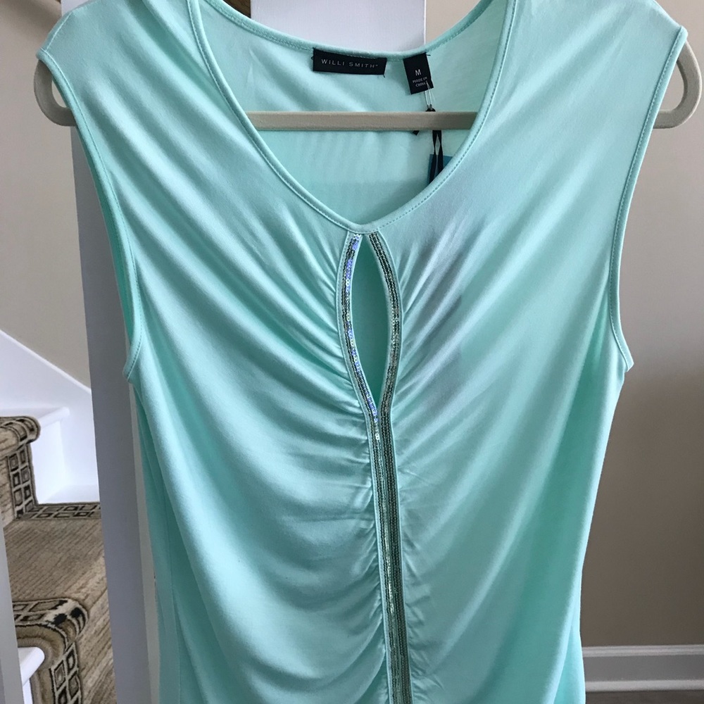 Mint green sleeveless top